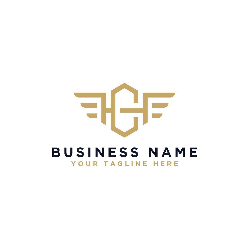 Template wing logo design, Initial CH. - Vector
