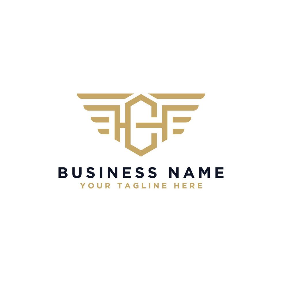 Template wing logo design, Initial CH. - Vector