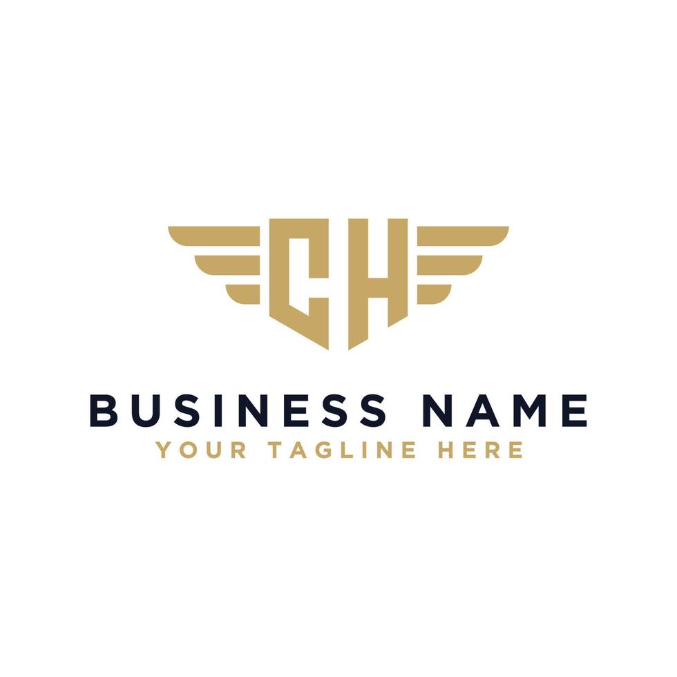 Template wing logo design, Initial CH. - Vector
