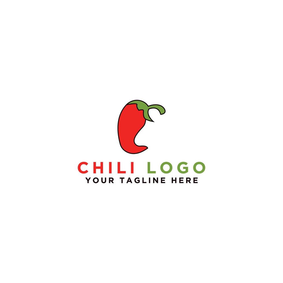 Chili logo design. Isolated vegetables. Vector illustration.