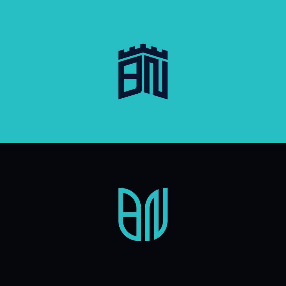 Set of inspiring logo designs, for companies from initial letters of BN logo icons. vector