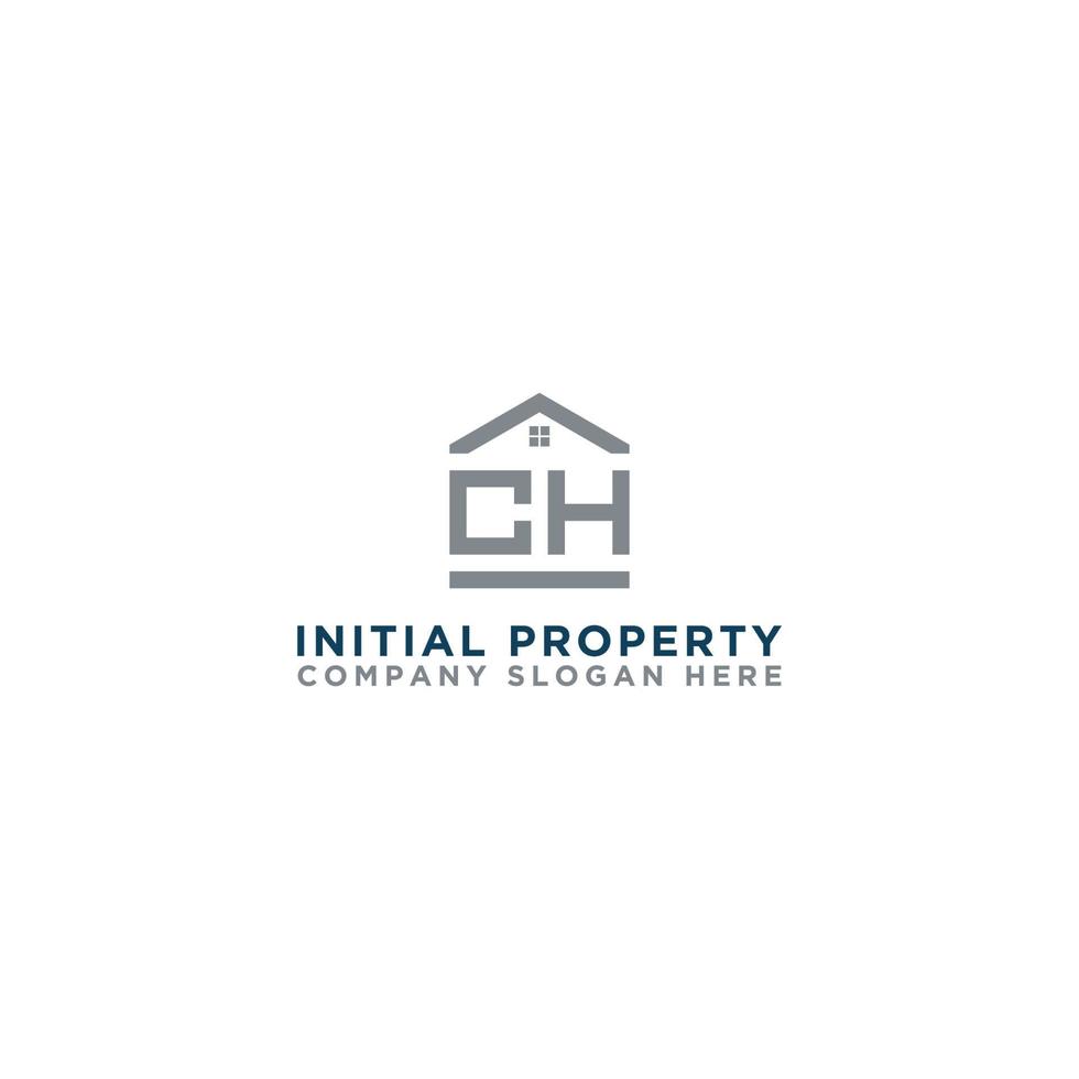 Logo template vector Design, property, real estate with the initials CH - Vector