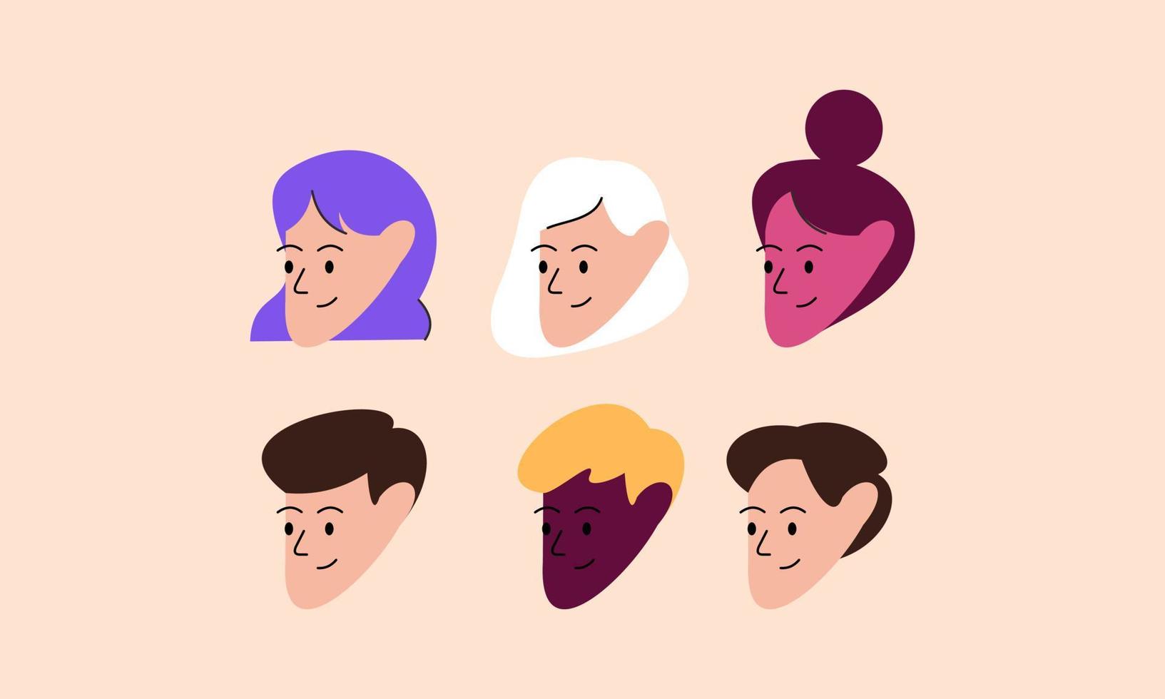 People Face with Expressions vector