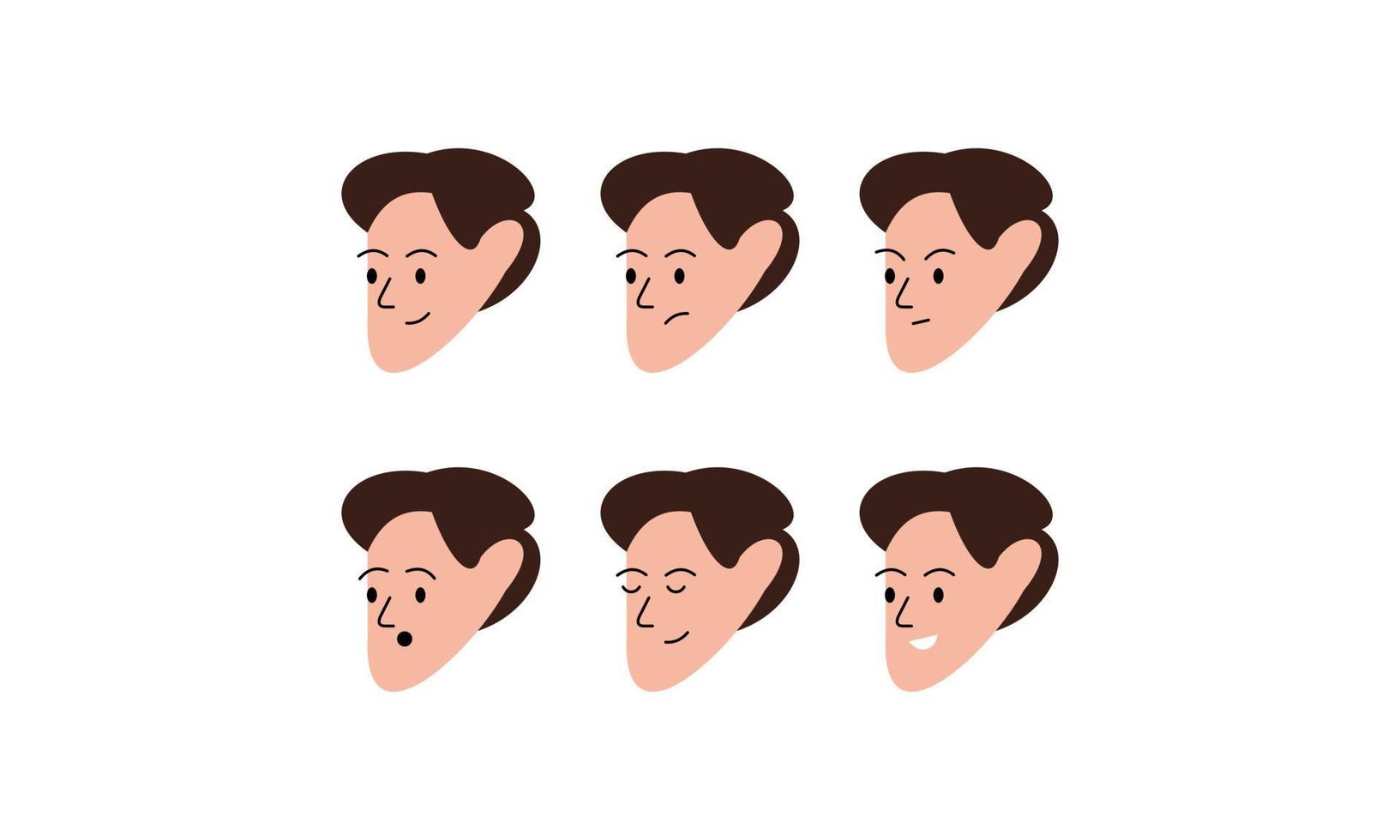 Man Face ith Many Expressions vector