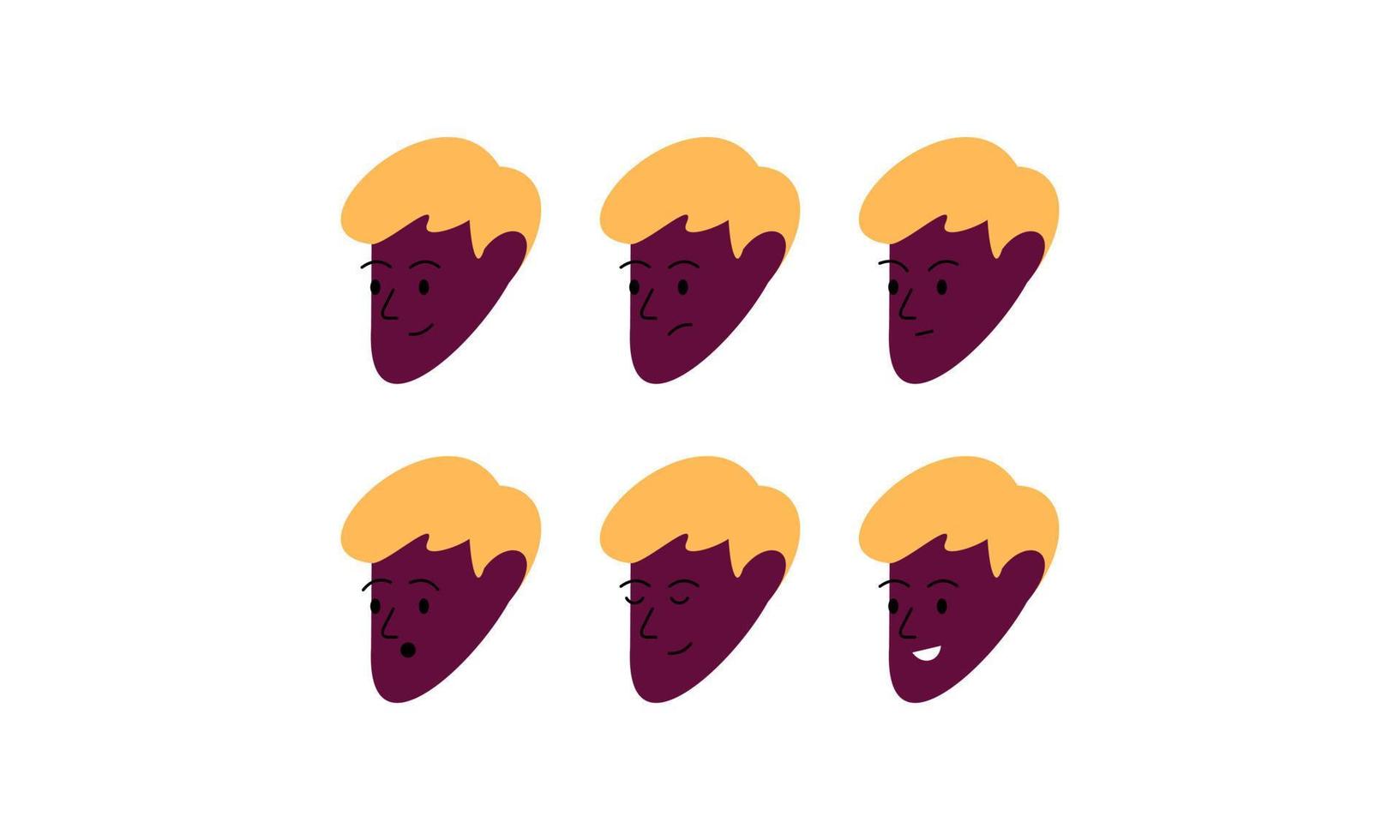 Man Face ith Many Expressions vector