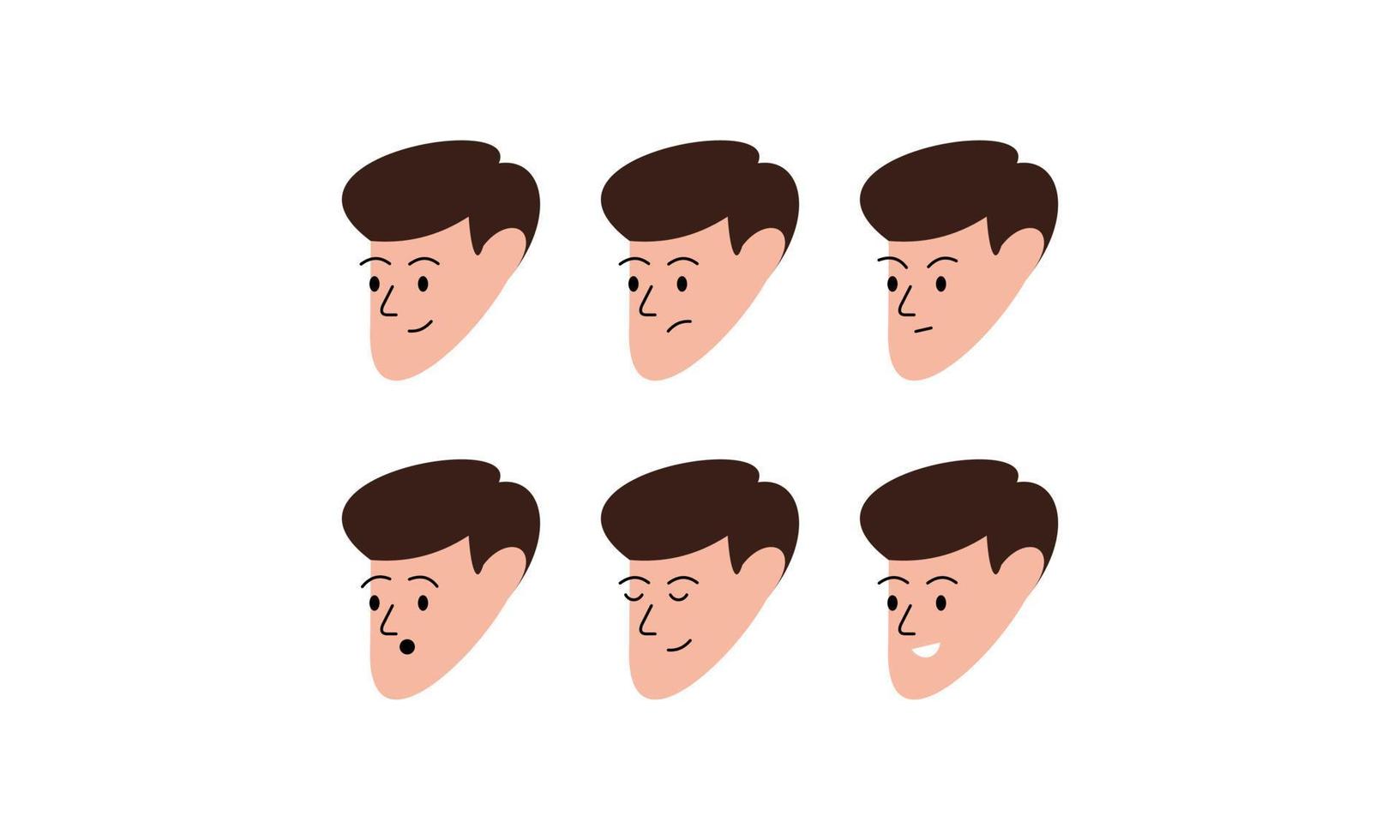 Man Face with Many Expressions vector