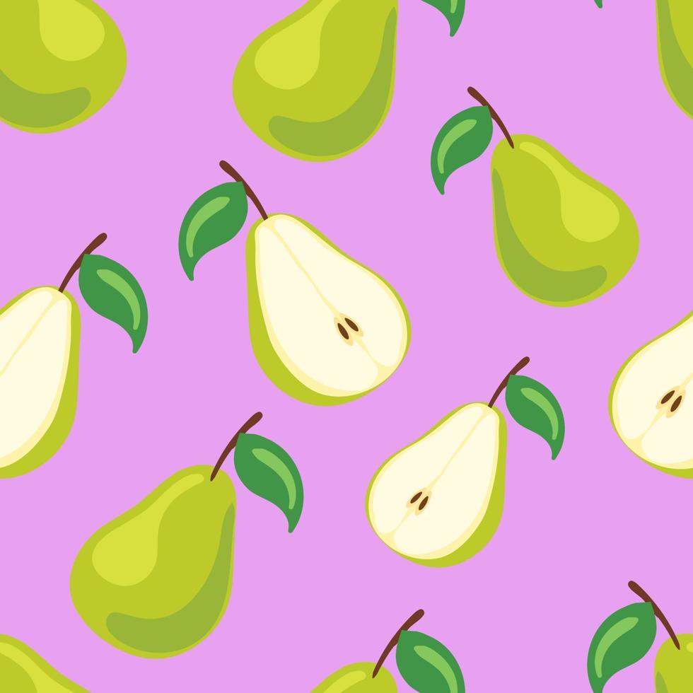 fruit pear vector seamless pattern.