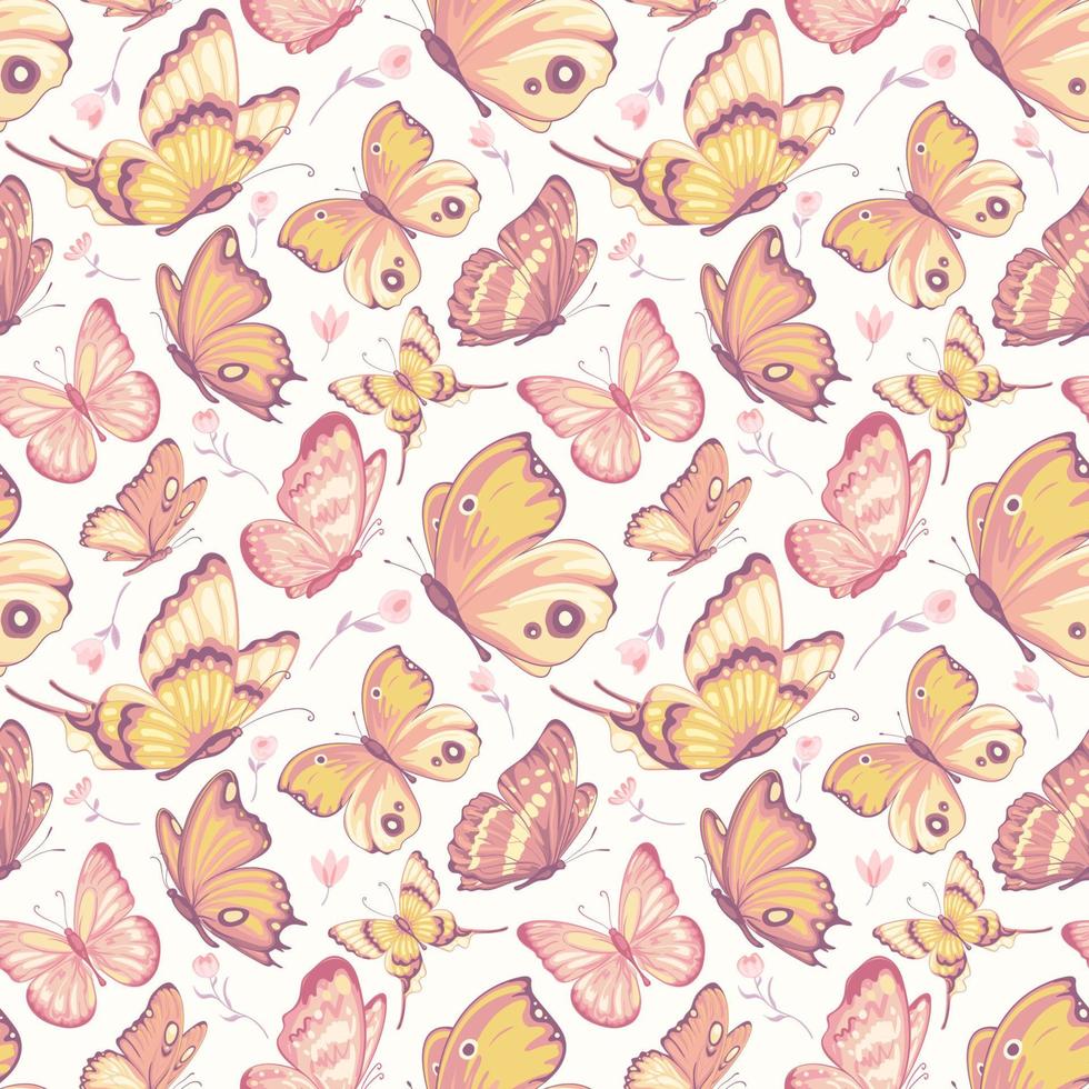 illustration Beautiful butterfly and flower botanical leaf seamless pattern for love wedding valentines day or arrangement invitation design greeting card vector