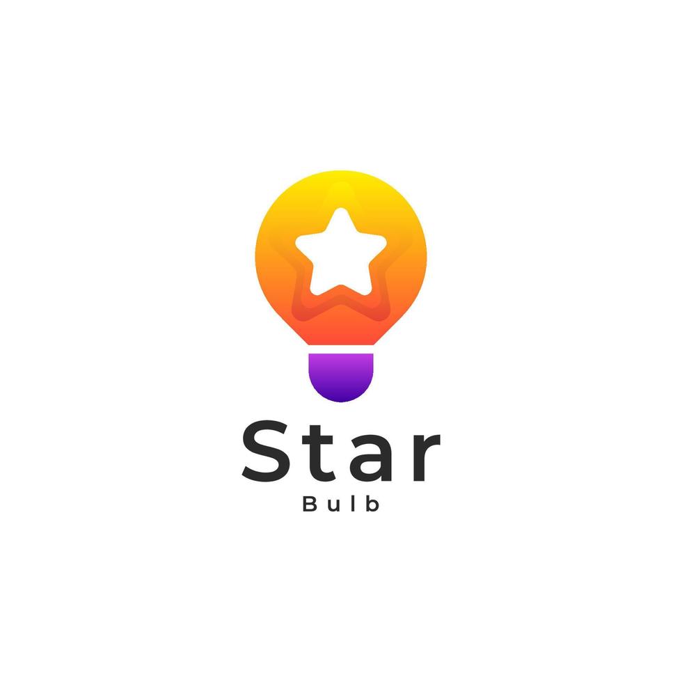 think bulb idea star logo, bulb gradient colorful logo vector