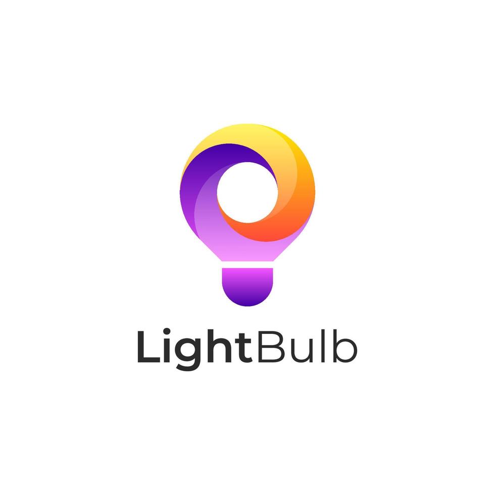 think bulb idea logo, bulb gradient colorful logo vector