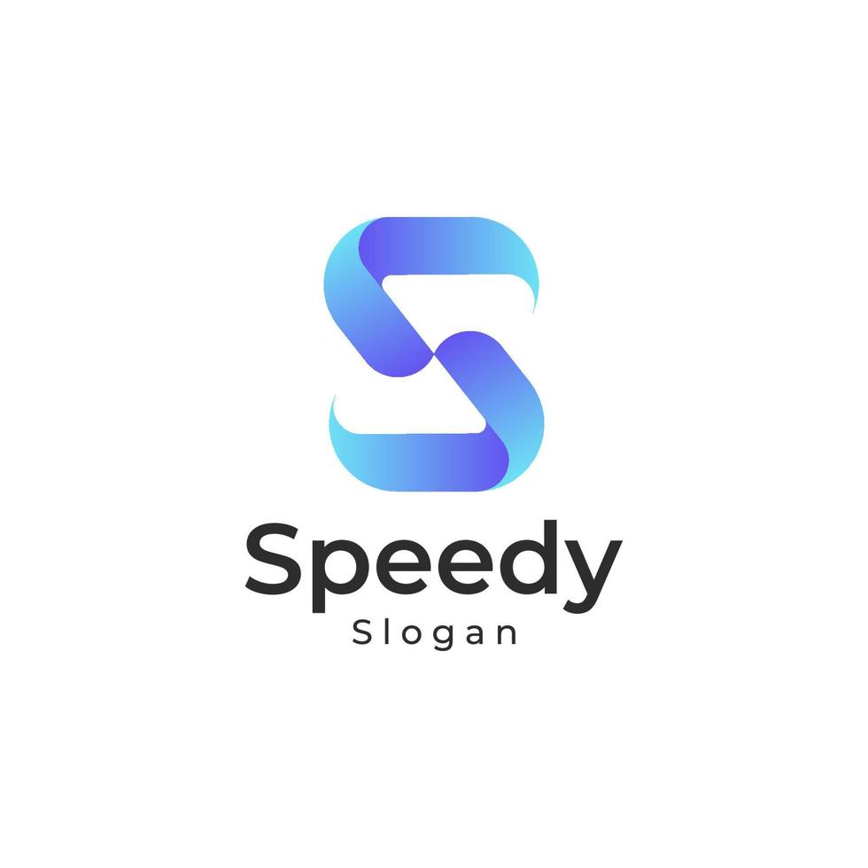 Initial Letter S 3D gradient colorful Logo vector