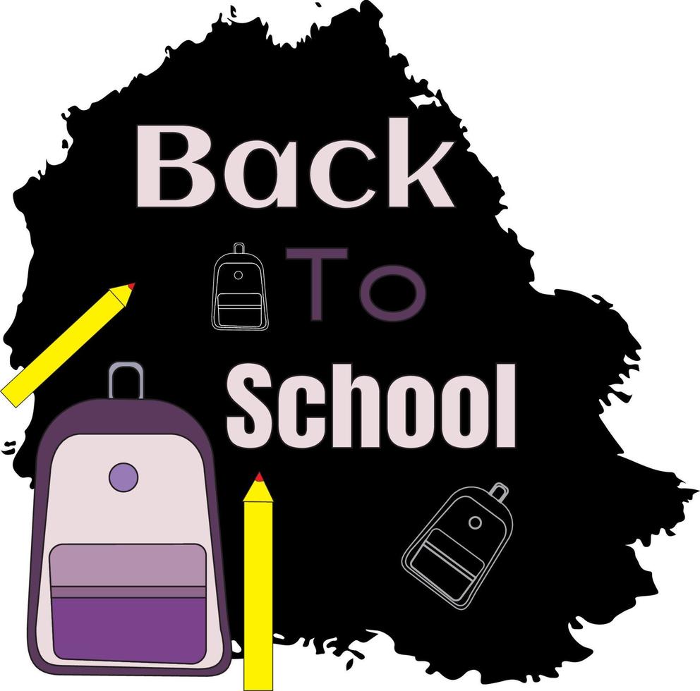 Back to school element style with grunge pattern vector