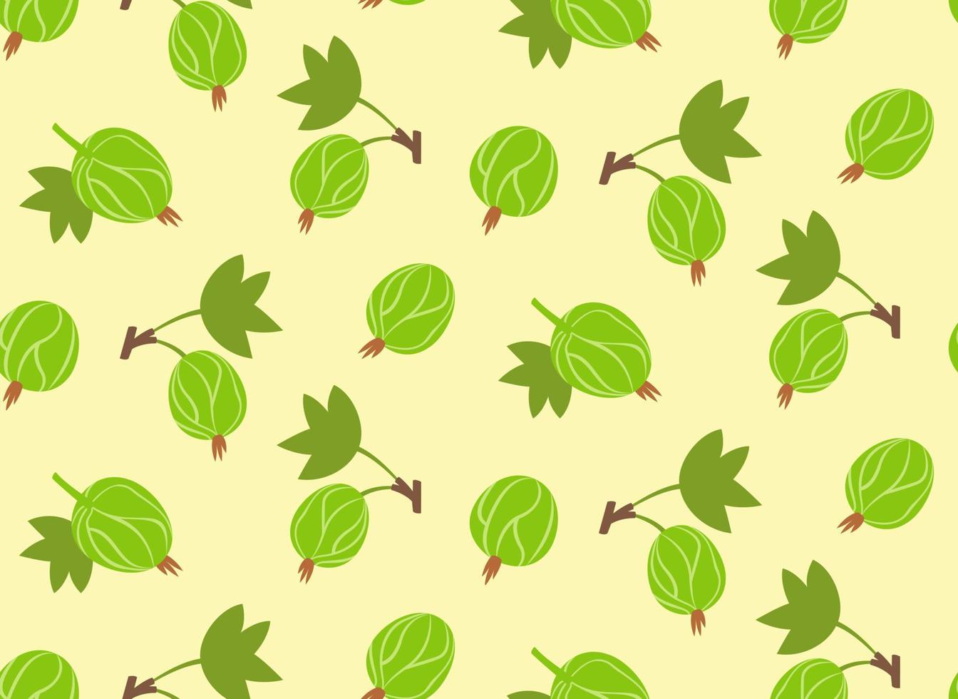 Seamless pattern with gooseberries. Texture with berries in flat style. vector