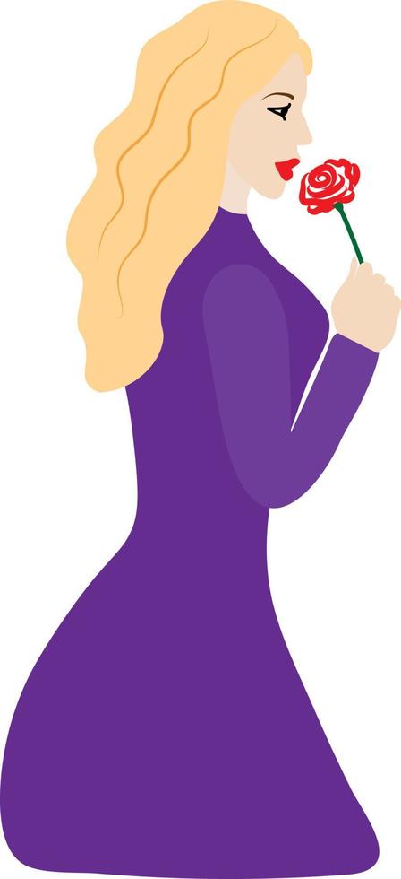 Woman with flower in hands vector