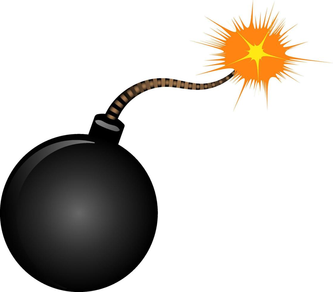 bomba con explosión vector