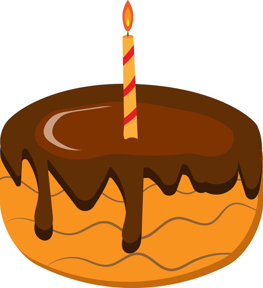 Birthday cake with candle vector