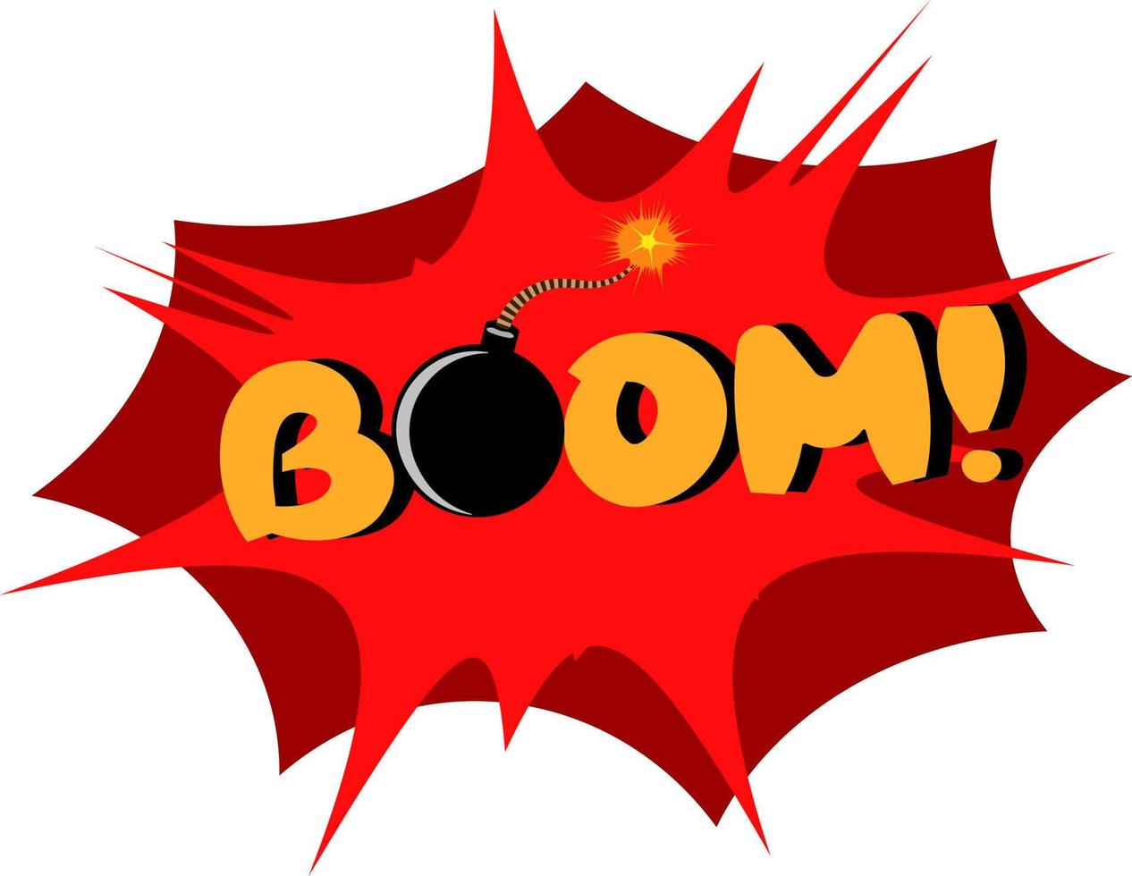 Boom bomb explosion vector