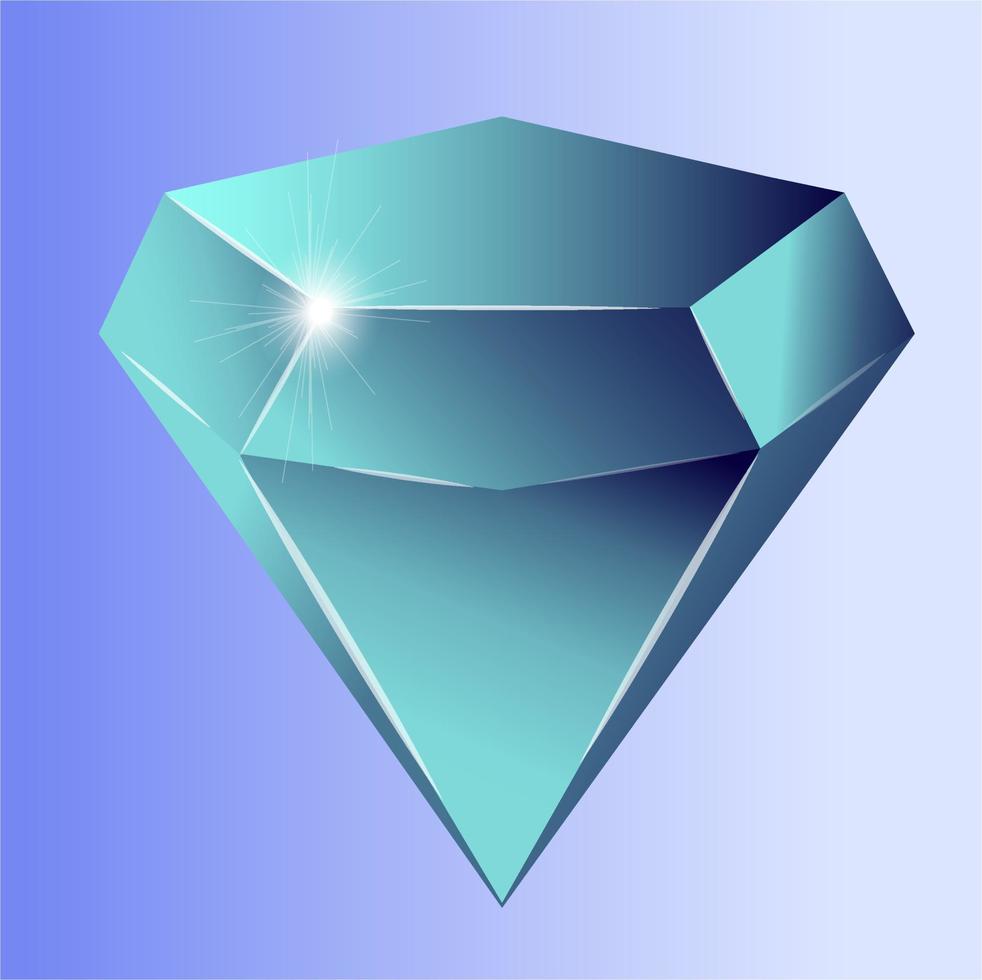 Blue diamond brilliant vector