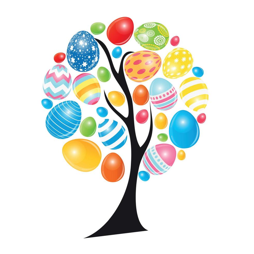 Eater tree with eggs vector