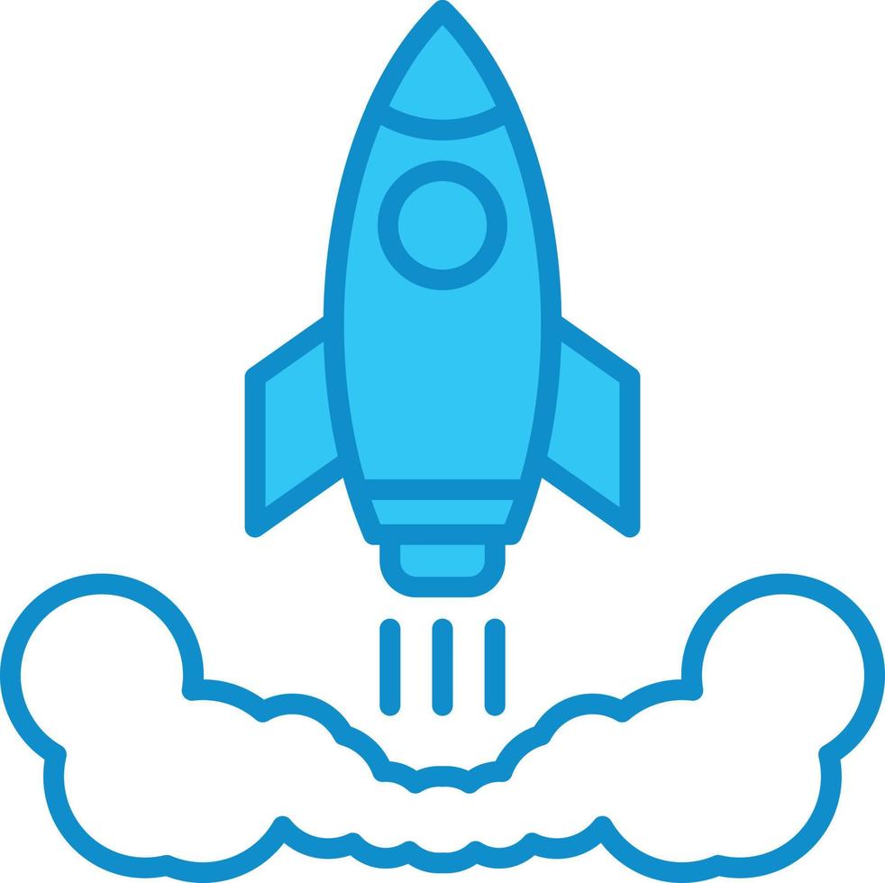 Rocket Line Filled Blue vector