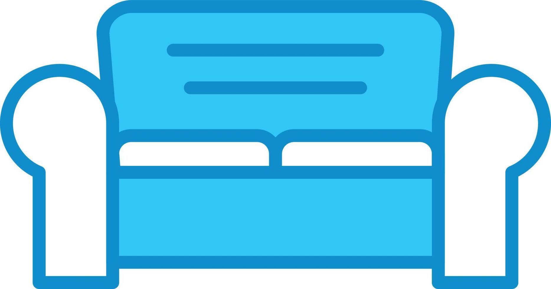 Sofa Line Filled Blue vector