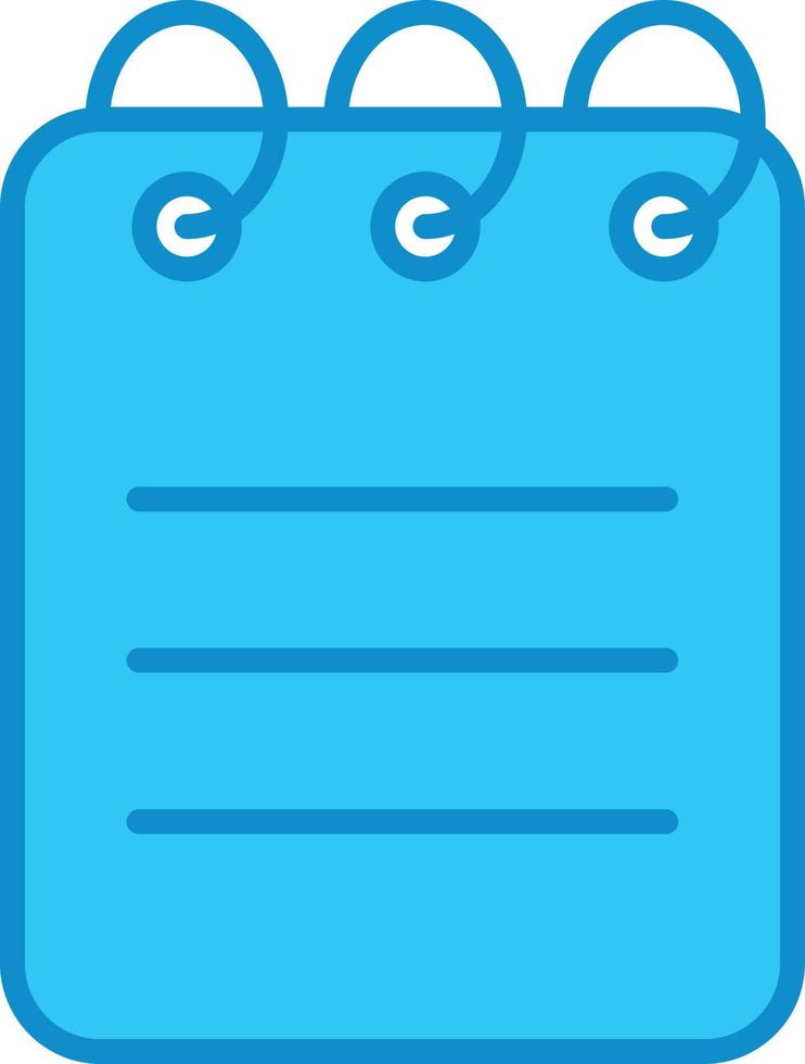 Notepad Line Filled Blue vector