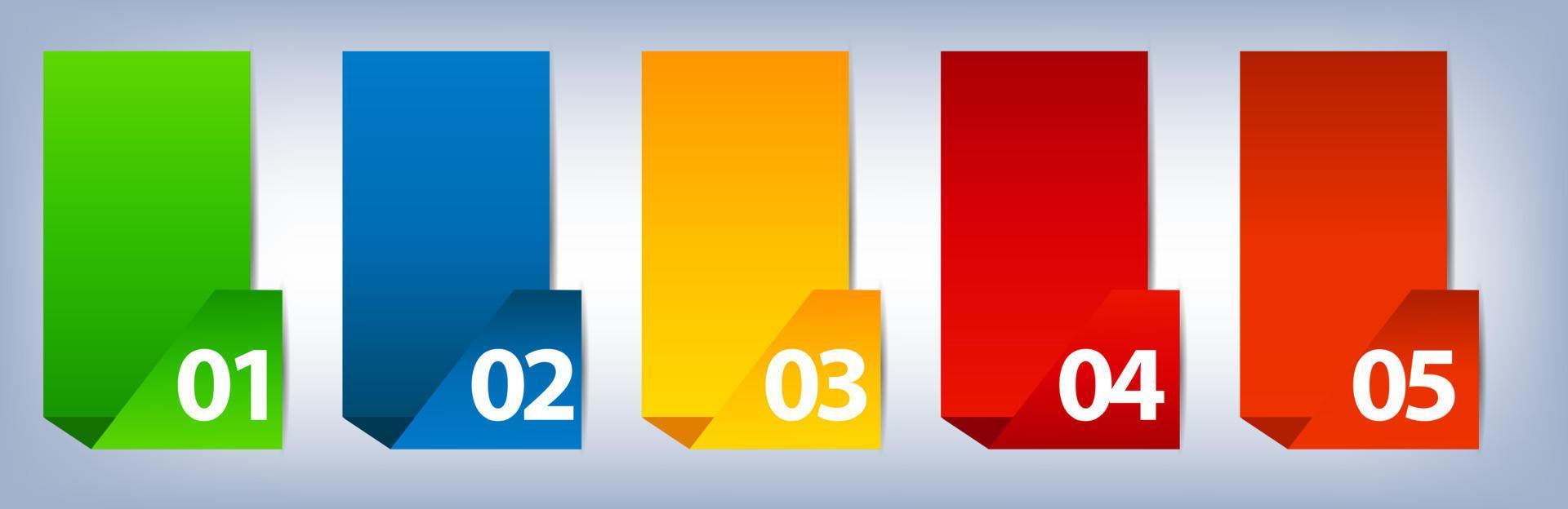 Colorful Labels Infographic Set vector