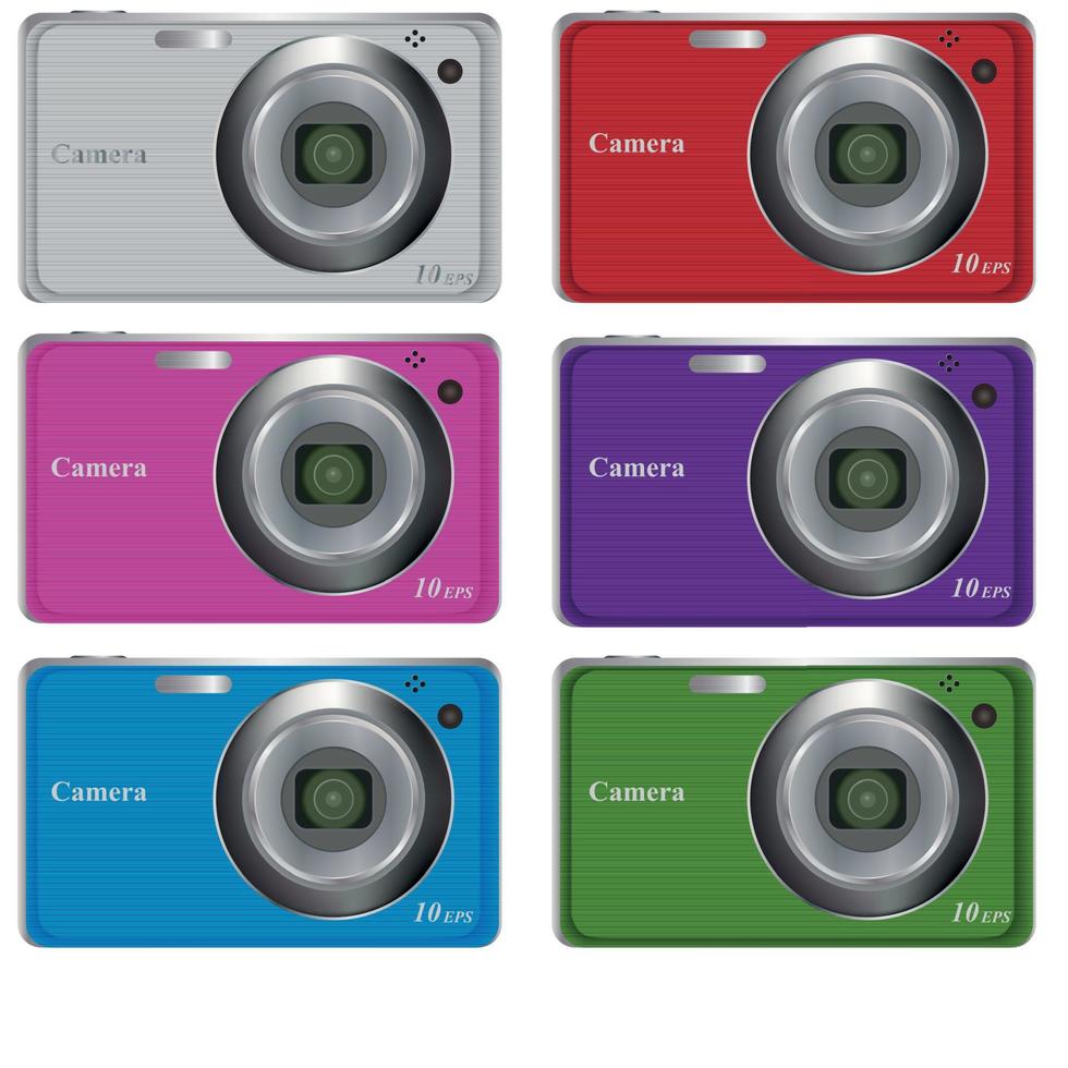 Set of digital cameras vector