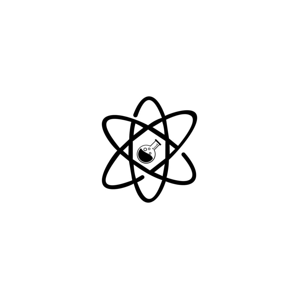 plantilla de logotipo de laboratorio de ciencias. investigación, laboratorio, matraz, tubo, plantilla de icono aislada en blanco. vector
