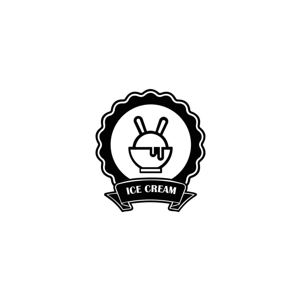 Ice Cream Logo Design end elements for ice cream shop. Vector illustration