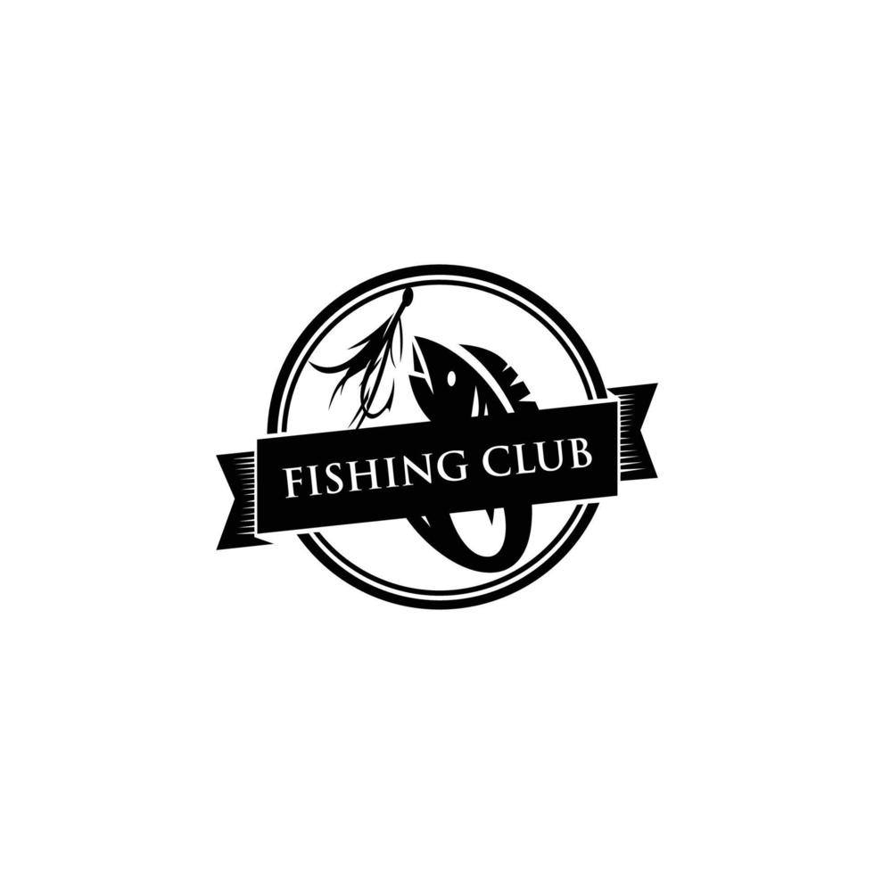 plantilla de logotipo de pesca. logotipo de pesca deportiva. vector