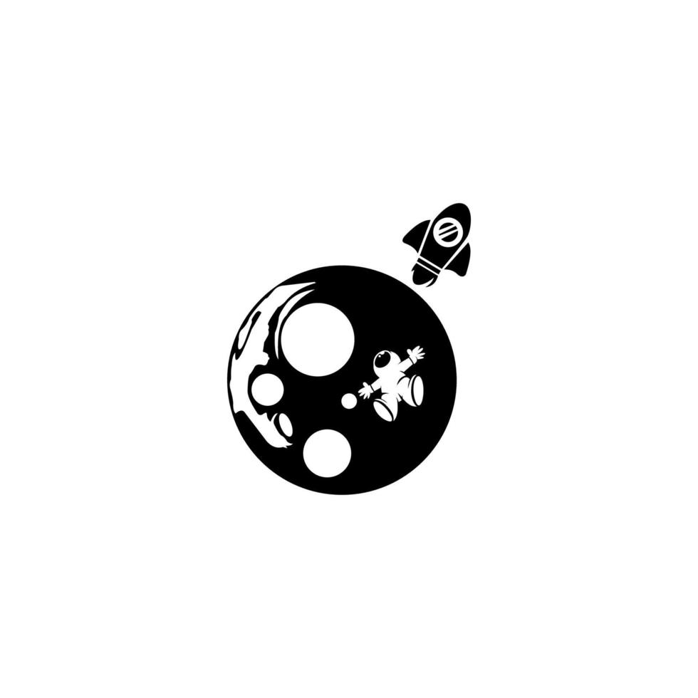 space illustration. astronaut flying around orbit of planet.Mission to explore the Moon.Vector illustration. vector