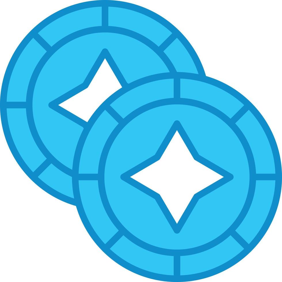 Chips Line Filled Blue vector