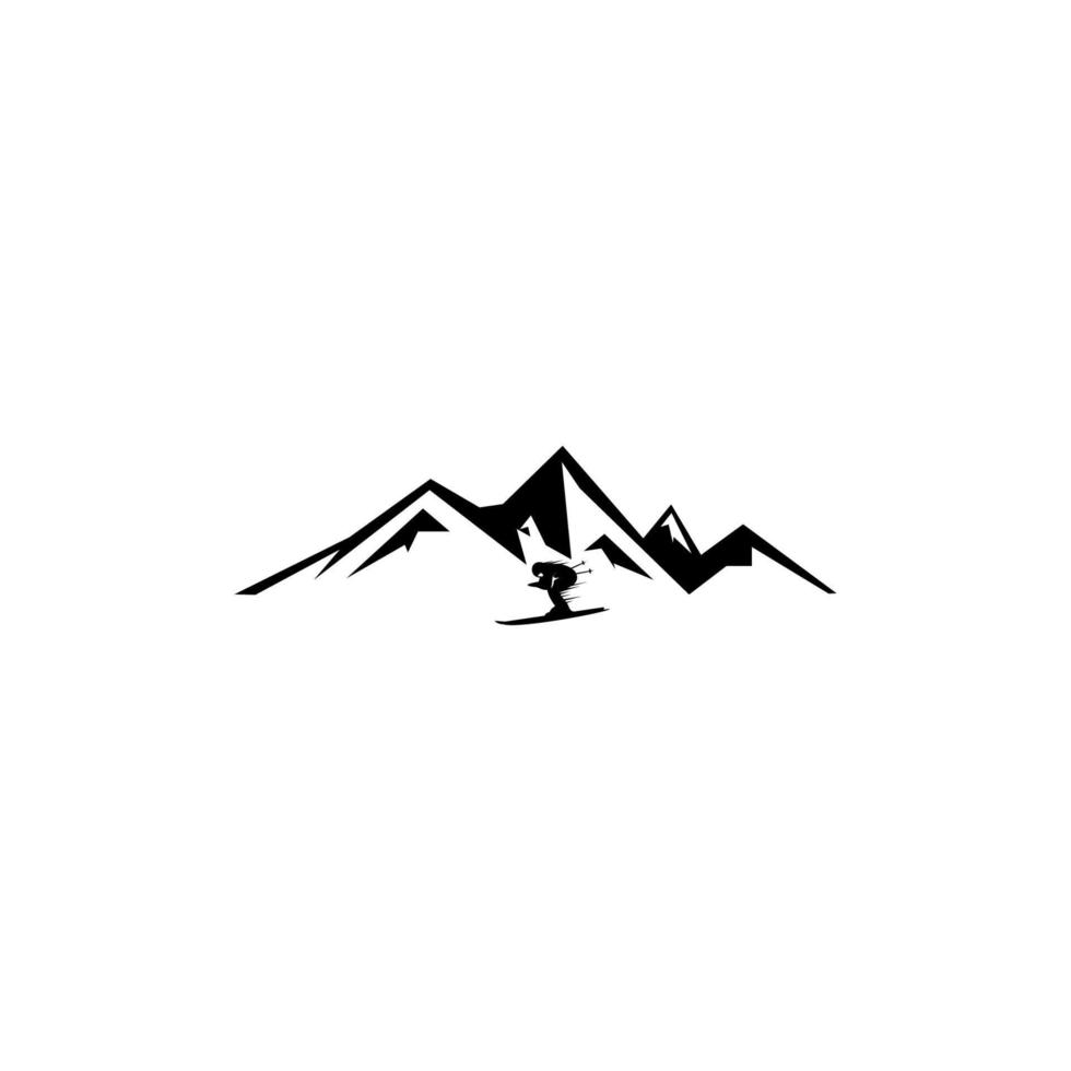 Snow skiing. Vector illustration that promotes recreation, sports, tourism and travel.