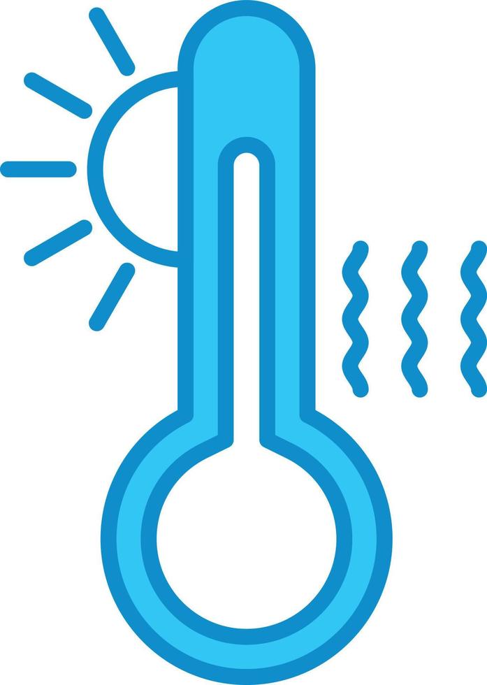 línea de alta temperatura llena de azul vector