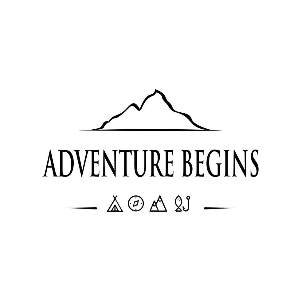 Outdoor logo design template.Mountaineering, Hunting. Outdoor recreation, adventure in the mountains. vector