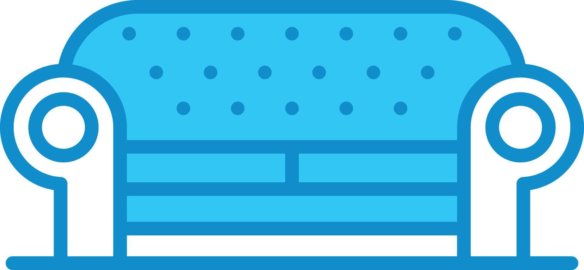 Sofa Line Filled Blue vector