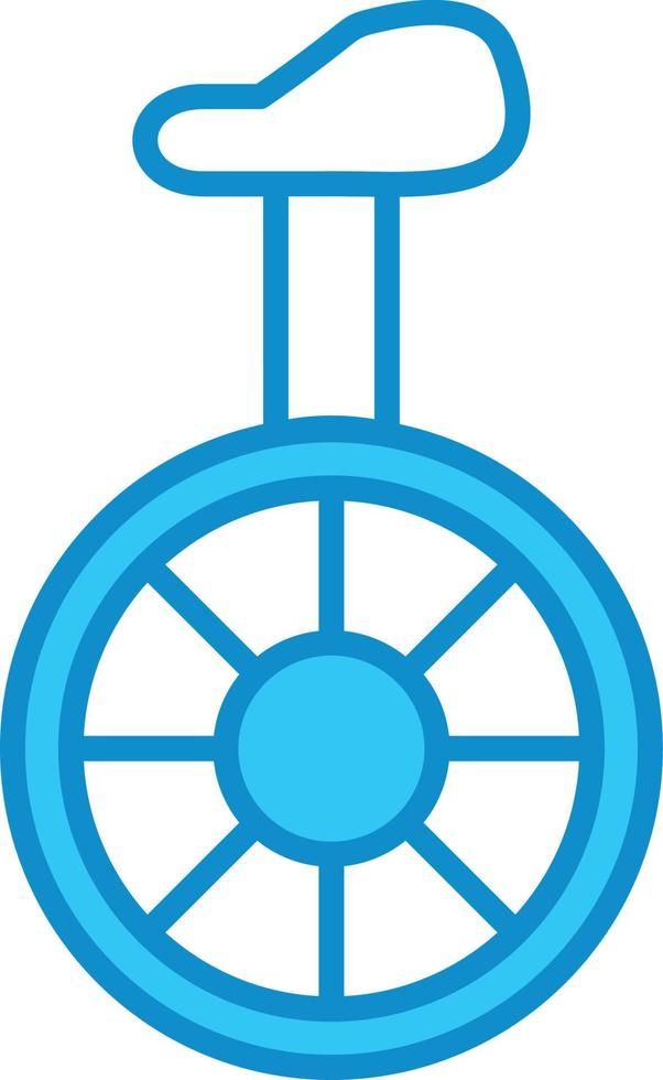 Unicycle Line Filled Blue vector