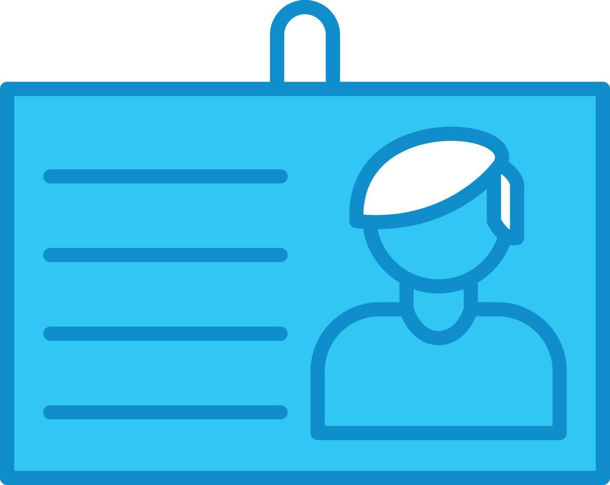 Id Card Line Filled Blue vector