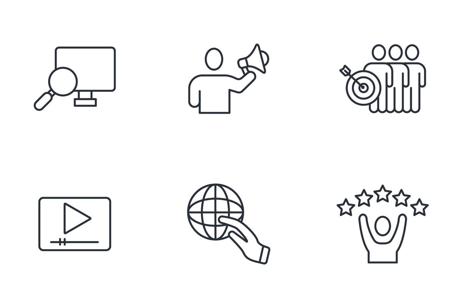 SEM search engine marketing icons set . SEM search engine marketing pack symbol vector elements for infographic web