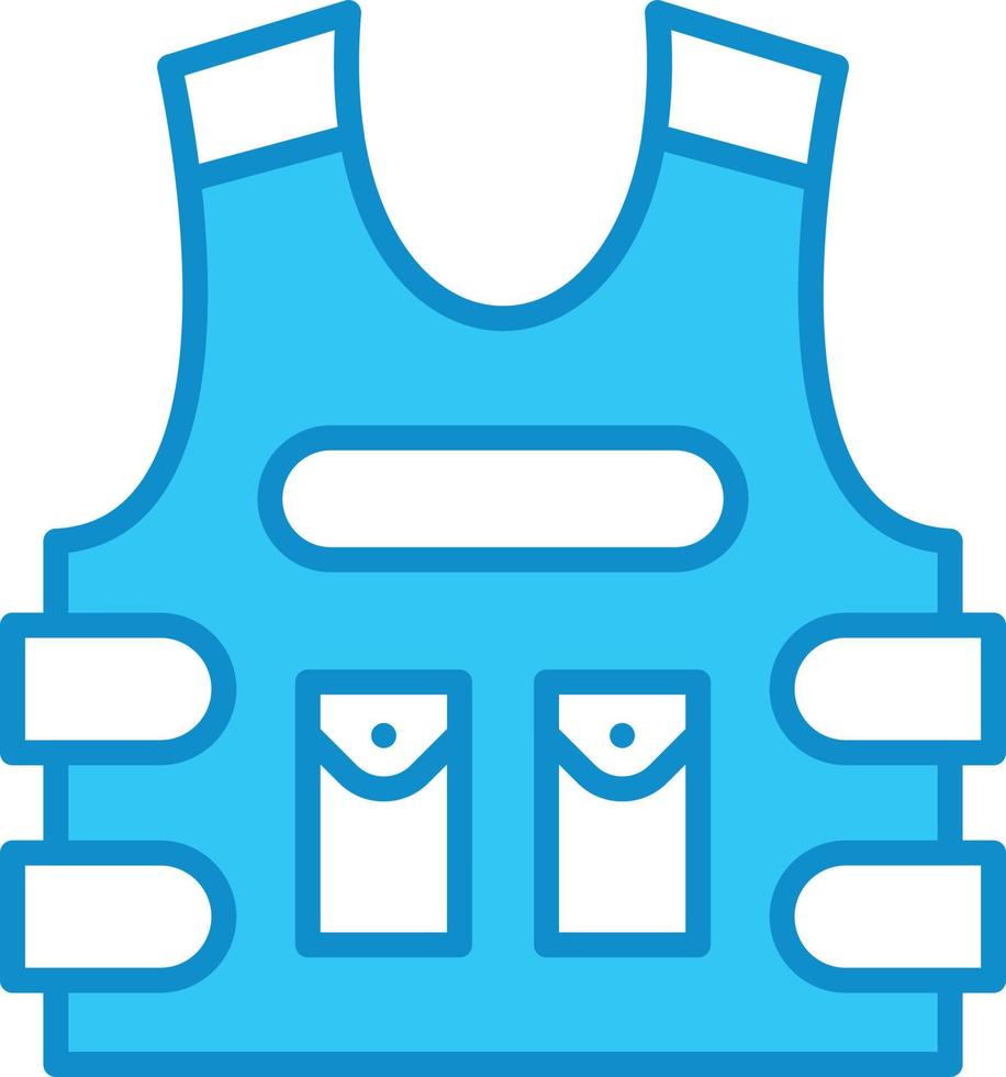 Bulletproof Jacket Line Filled Blue vector