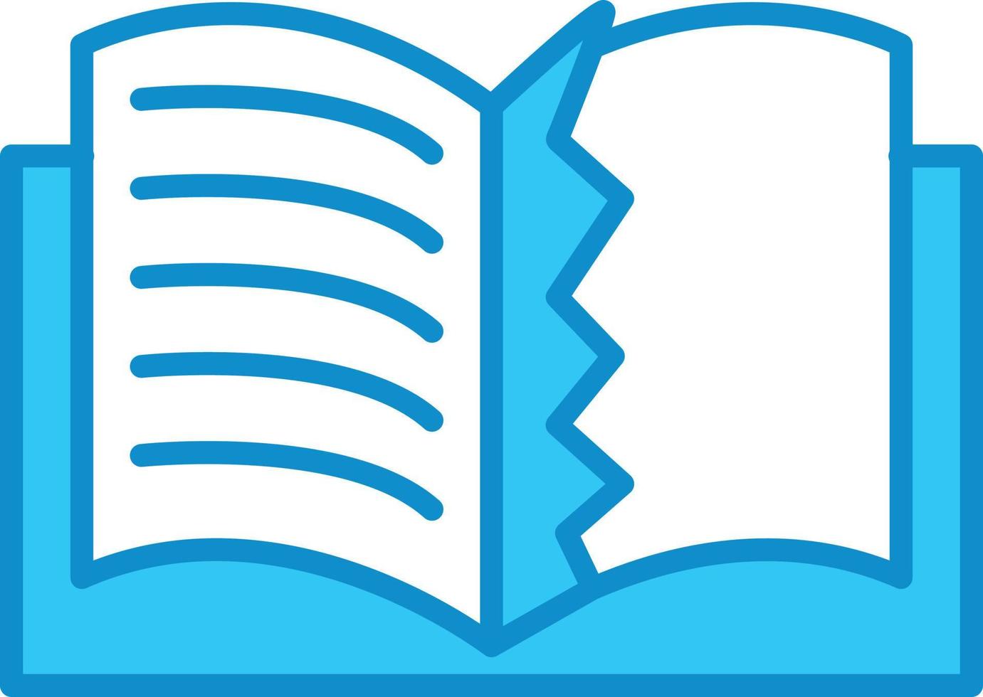 Teared Book Line Filled Blue vector