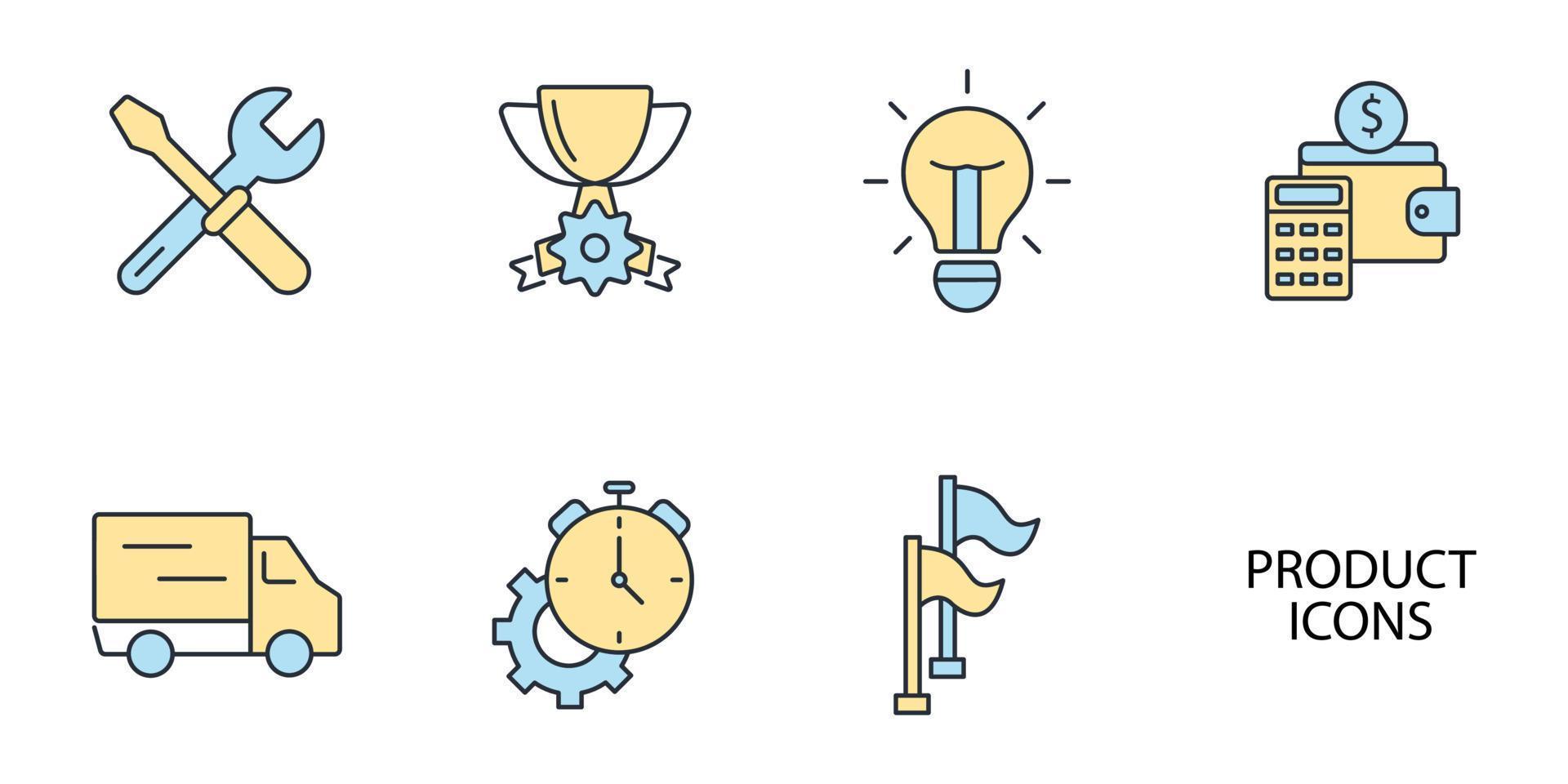 product icons set . product pack symbol vector elements for infographic web