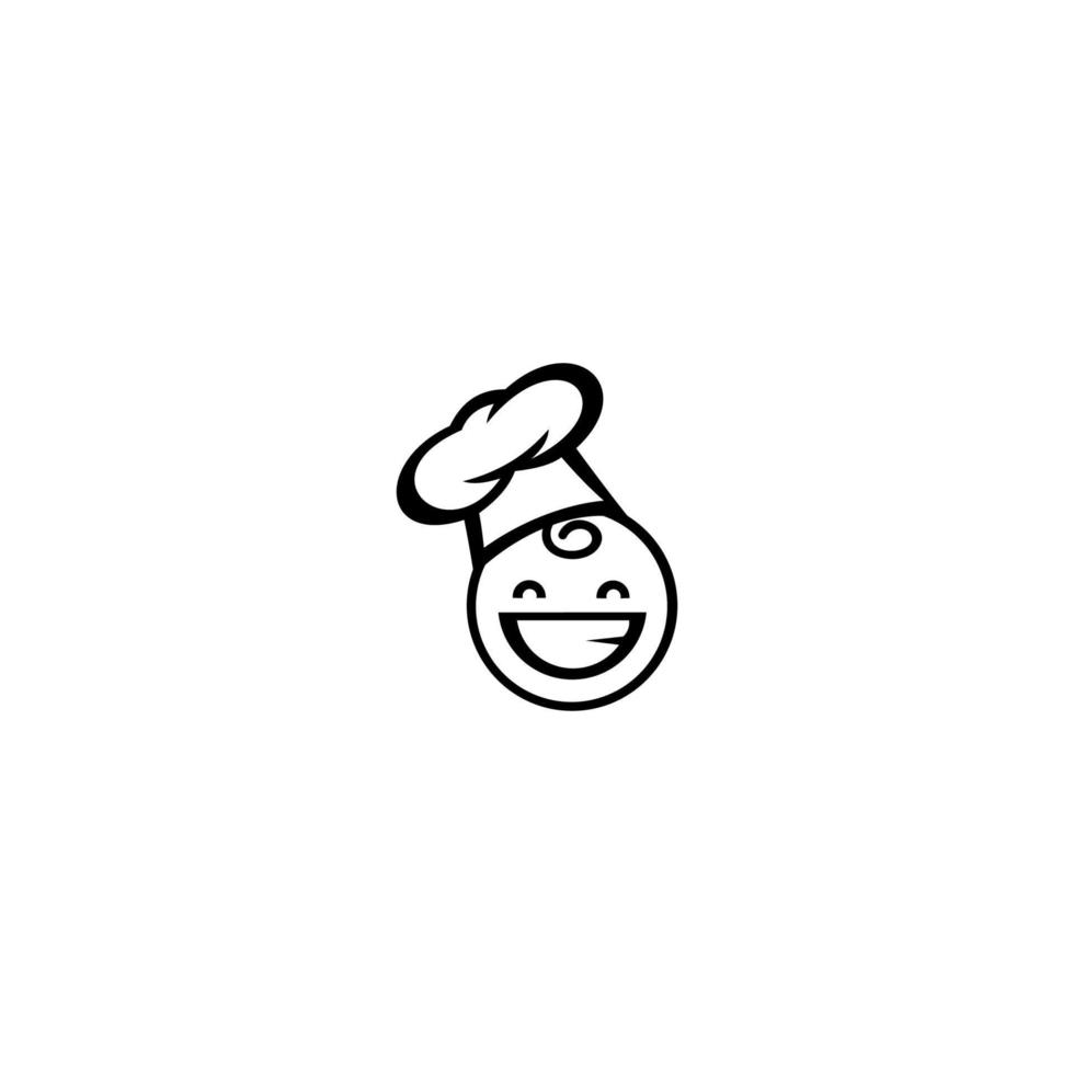 Chef in a cooking hat vector logo. Icon or symbol for design menu restaurant, cooking club, food studio or home cooking.