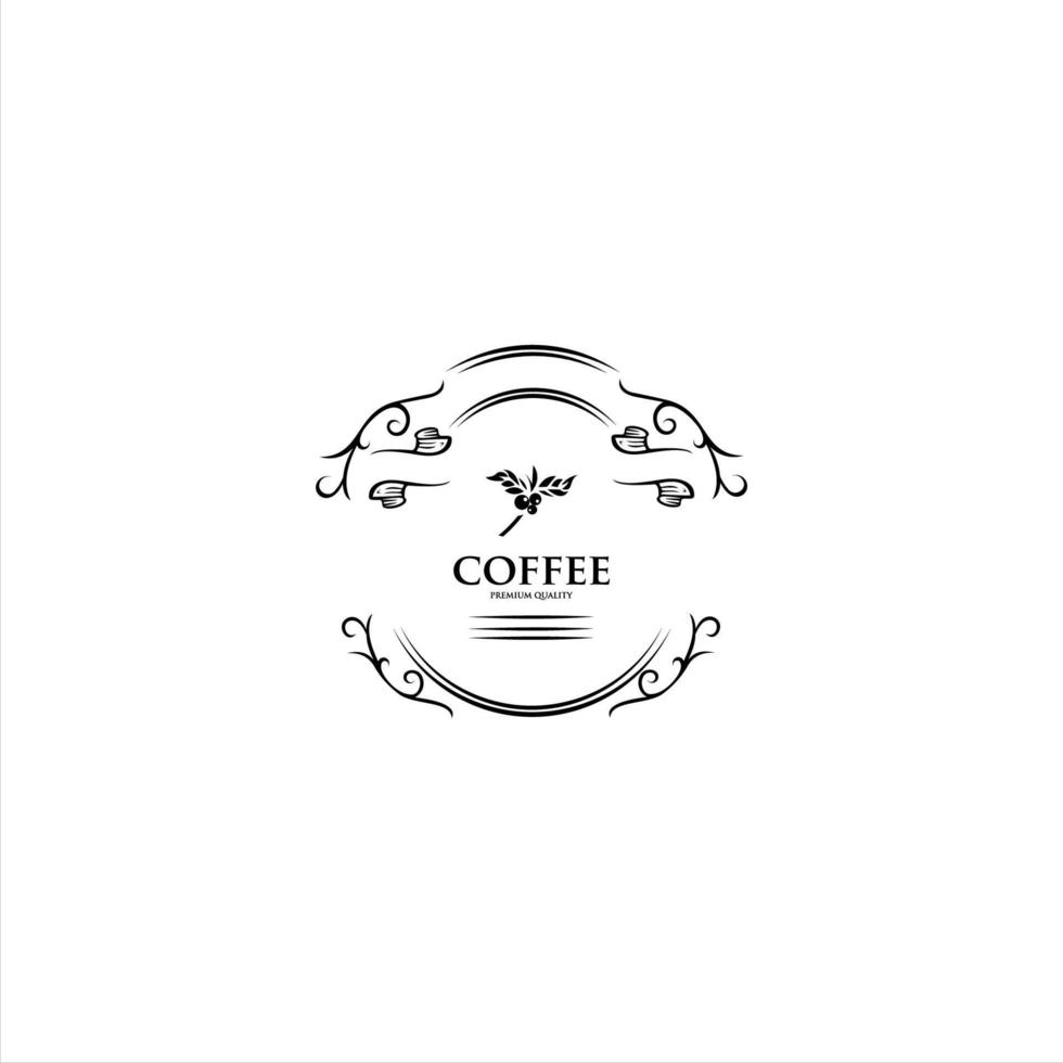 ilustración del árbol de café. Ilustración de vector de diseño de logotipo de café fresco