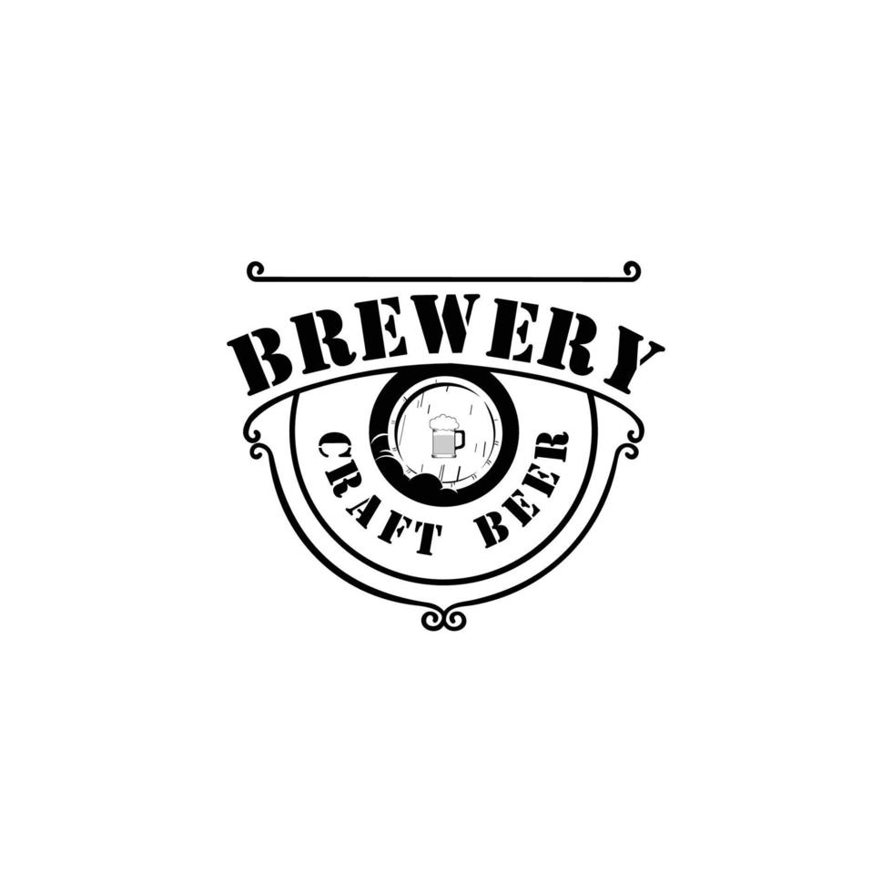 Beer hop logo .label, badge for bar, beer festival, brewery. Isolated on white background. vector