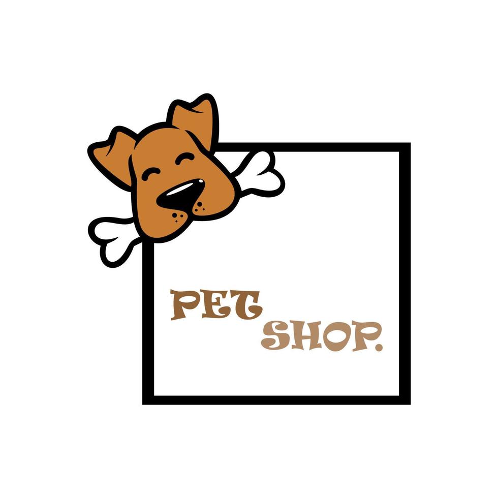 Pet shop logo template. label design elements for pet shop, zoo shop, pets care and goods for animals. vector