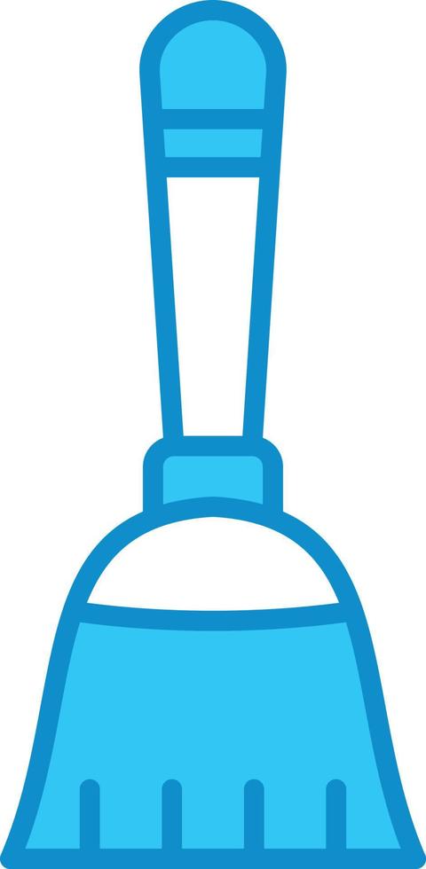 Broom Line Filled Blue vector