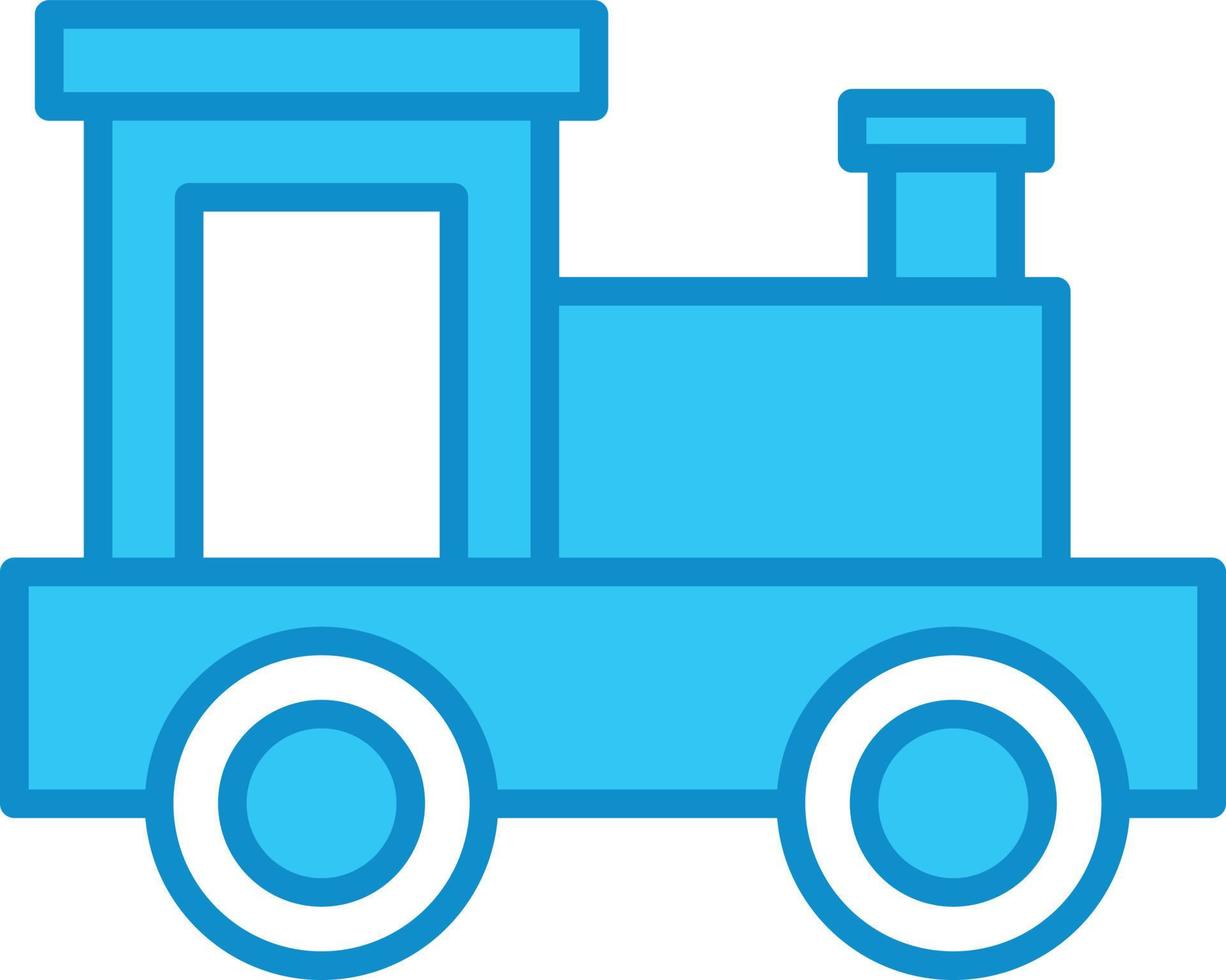 línea de tren de juguete llena de azul vector