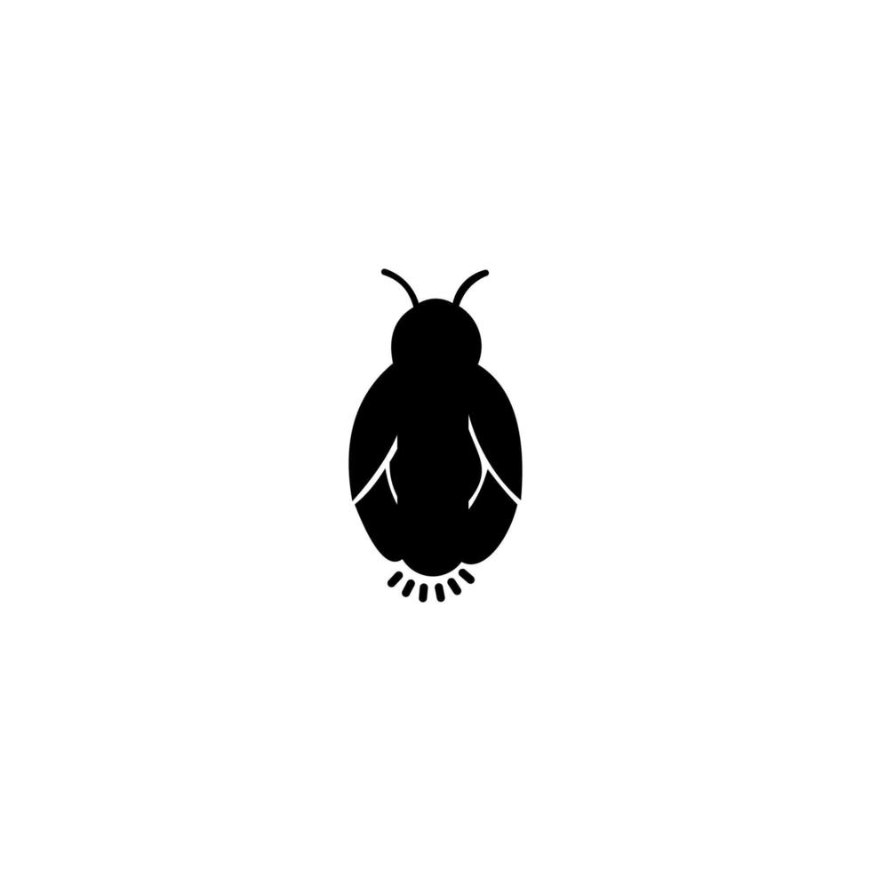 firefly logo icon. Beautiful firefly spread wings and light at the end of the body. vector